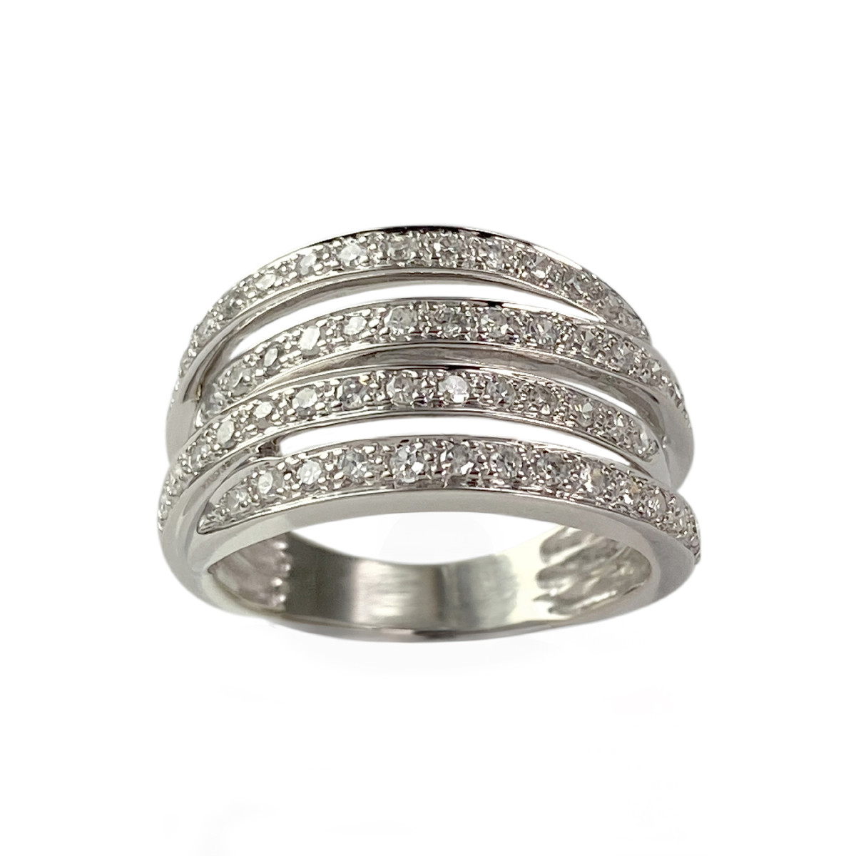 Bague d'occasion or 750 blanc diamants