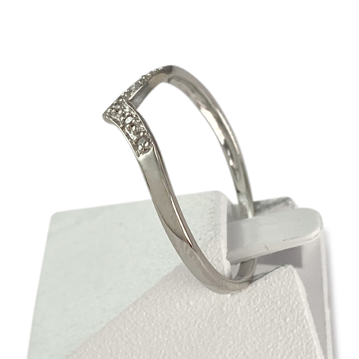 Bague d'occasion or 375 blanc diamants - vue 2