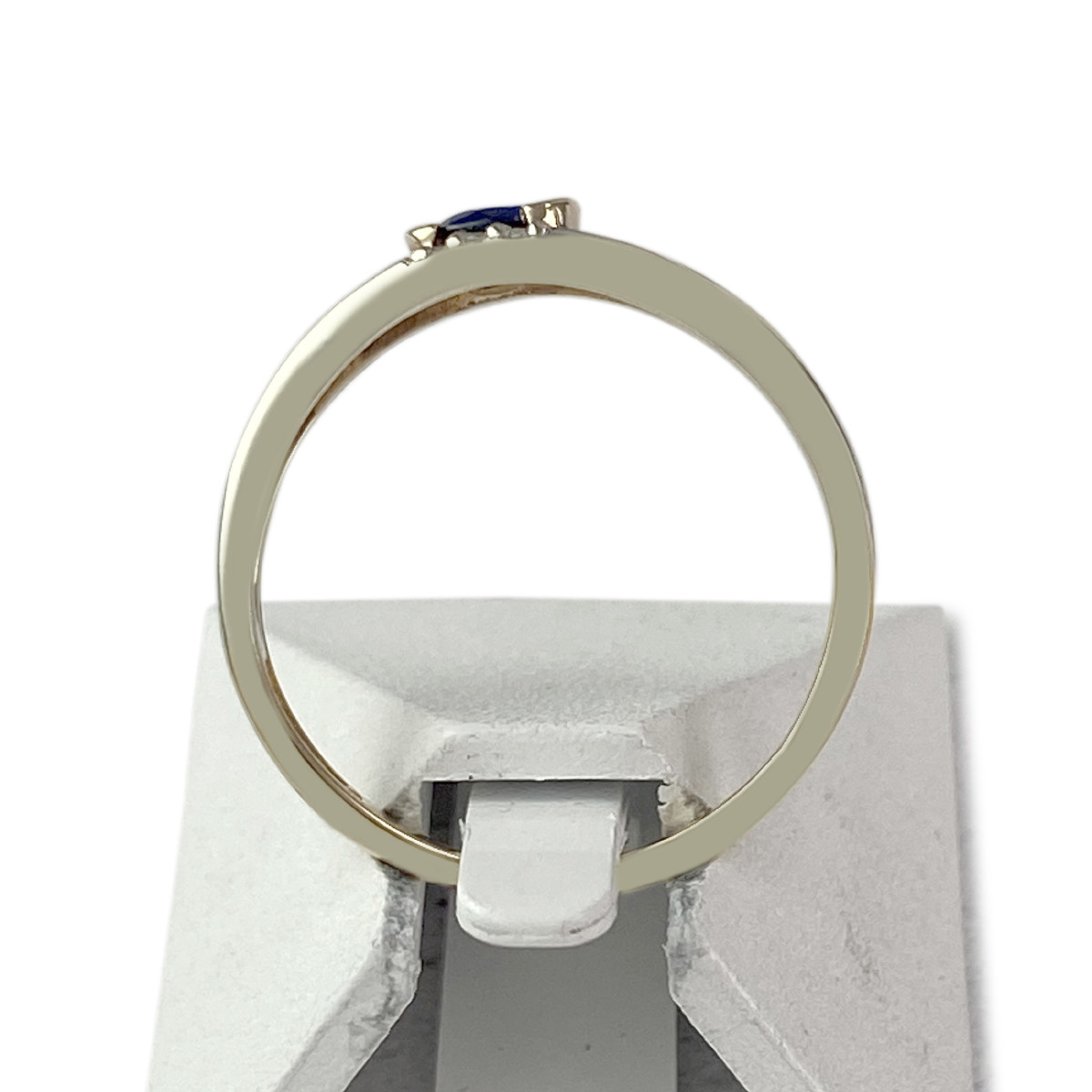 Bague d'occasion 2 ors 375 saphir diamants - vue 3