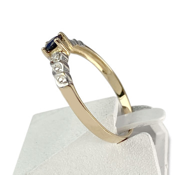 Bague d'occasion or 750 2 tons saphir diamants