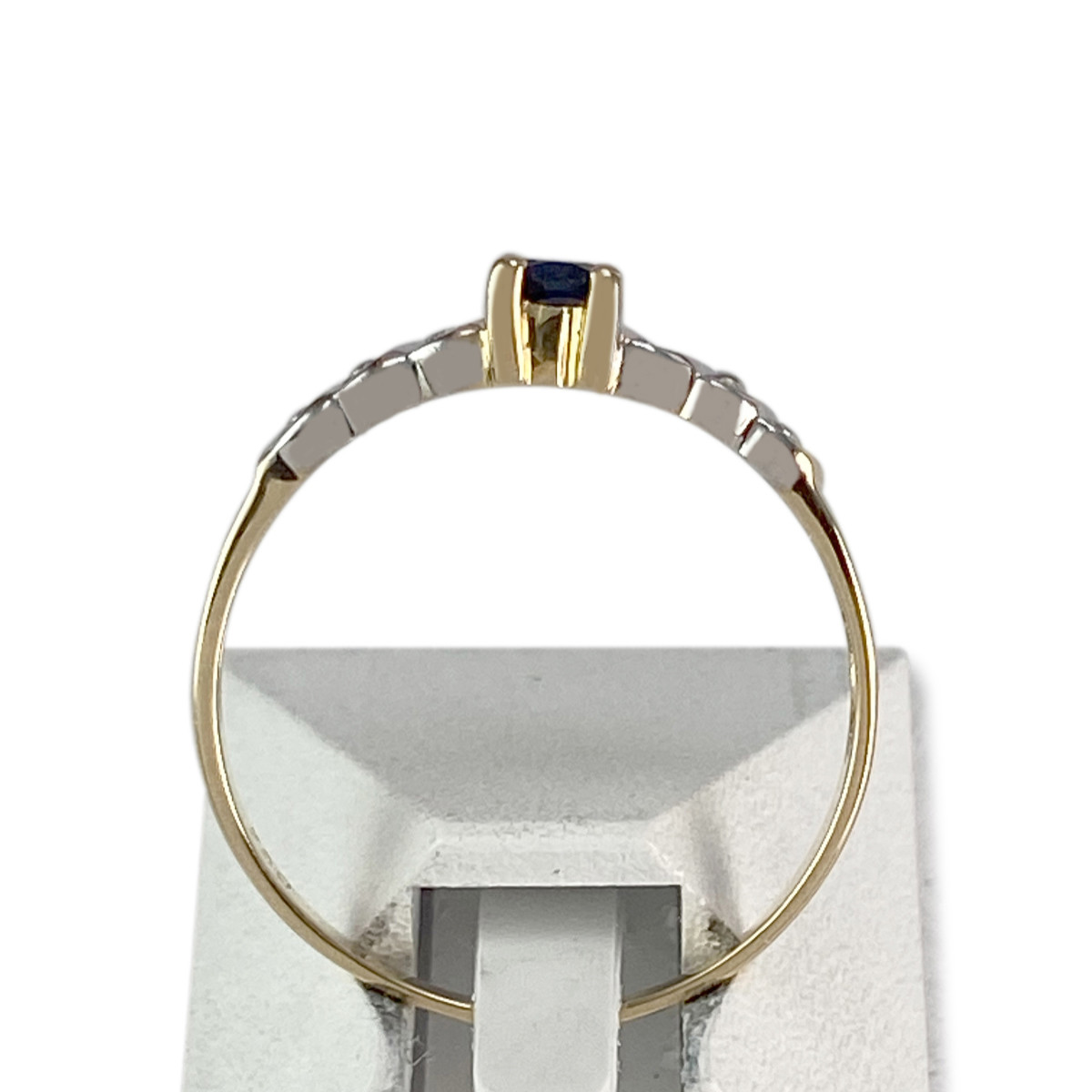 Bague d'occasion or 750 2 tons saphir diamants - vue 3