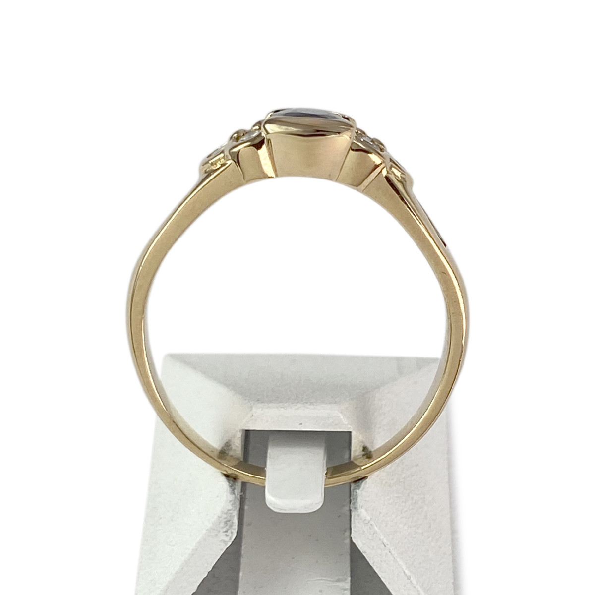 Bague d'occasion or 750 jaune saphirs diamants - vue 3