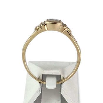 Second-hand gold ring 750 yellow sapphires diamonds