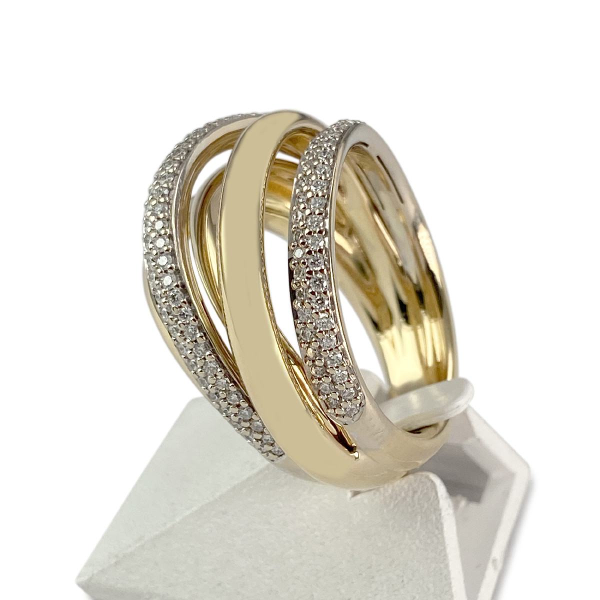 Bague d'occasion 2 ors 750 diamants - vue 2
