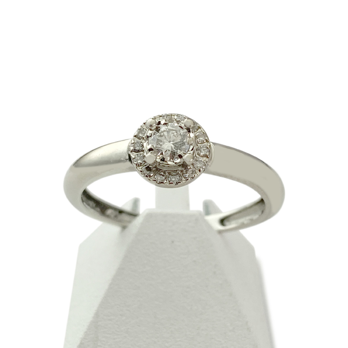 Bague d'occasion or 750 blanc diamants