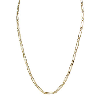 Chaîne d'occasion or 750 jaune maille cheval alternée 56,5 cm