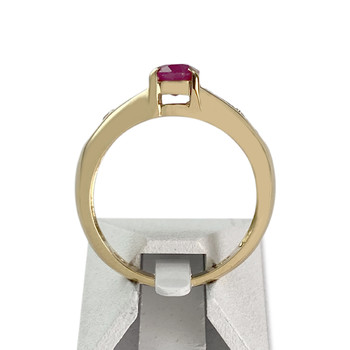 Bague d'occasion or 750 jaune rubis diamants