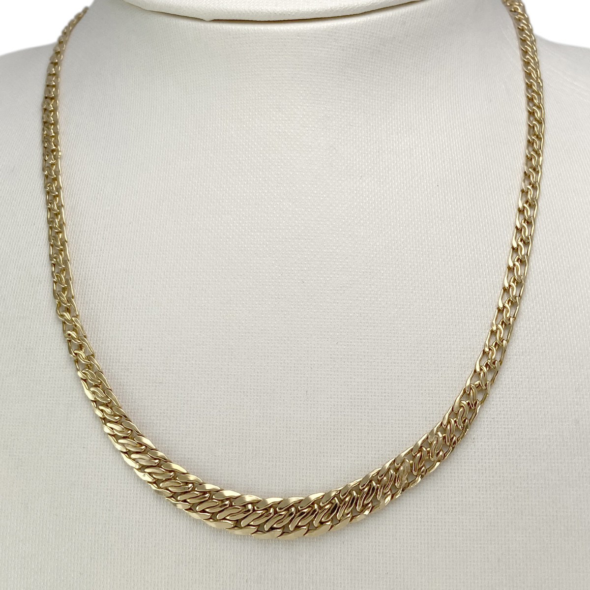 Collier en chute d'occasion or 750 jaune maille fantaisie 45 cm - vue 2