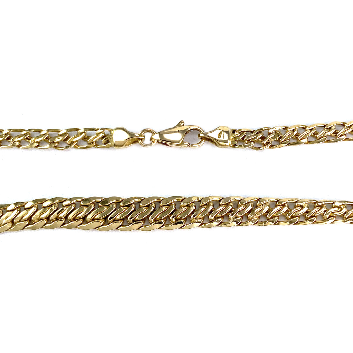 Collier en chute d'occasion or 750 jaune maille fantaisie 45 cm - vue 3