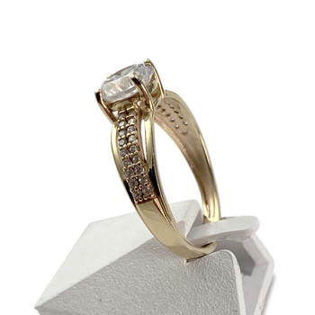 Bague d'occasion or 375 jaune zirconias