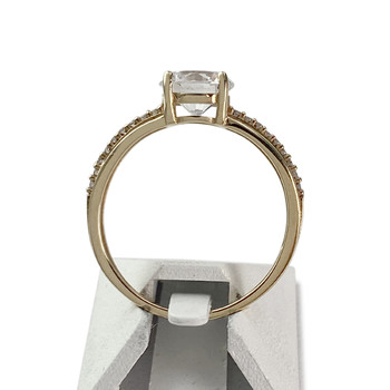 Bague d'occasion or 375 jaune zirconias