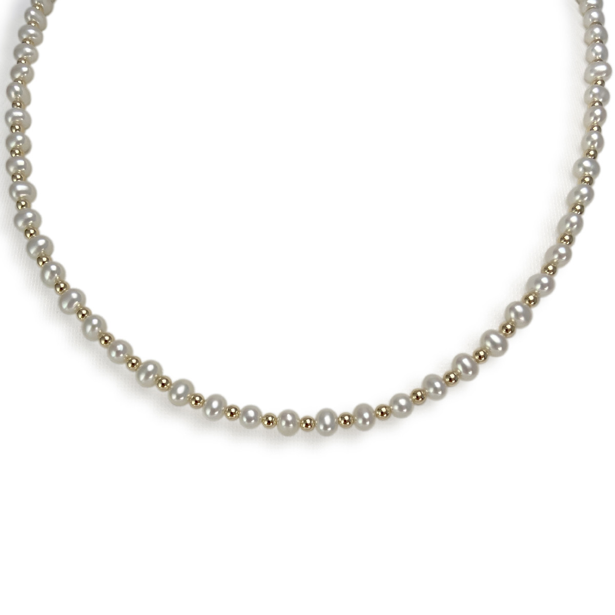 Collier or 750 jaune perles de culture de chine 42,5 cm