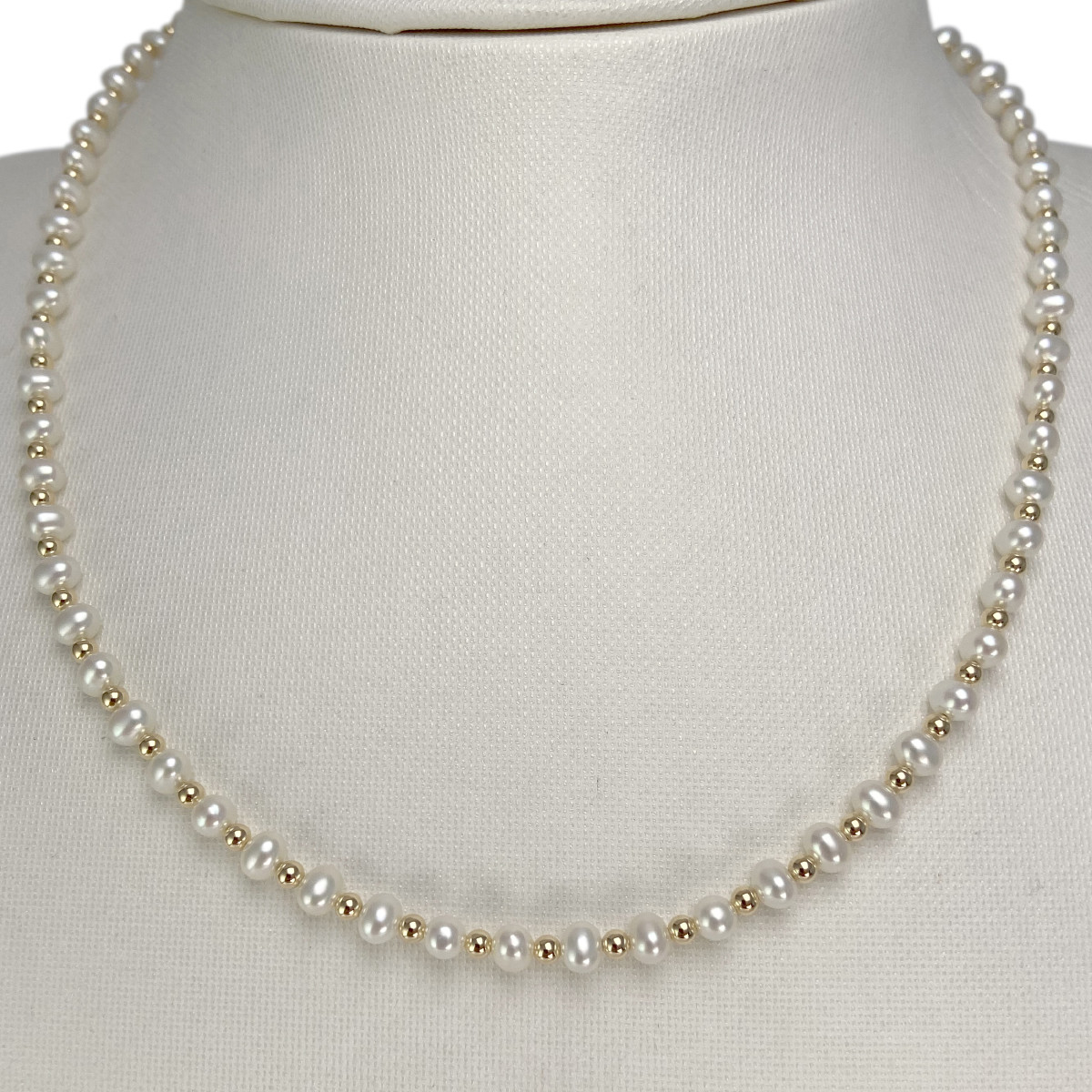 Collier or 750 jaune perles de culture de chine 42,5 cm - vue 2