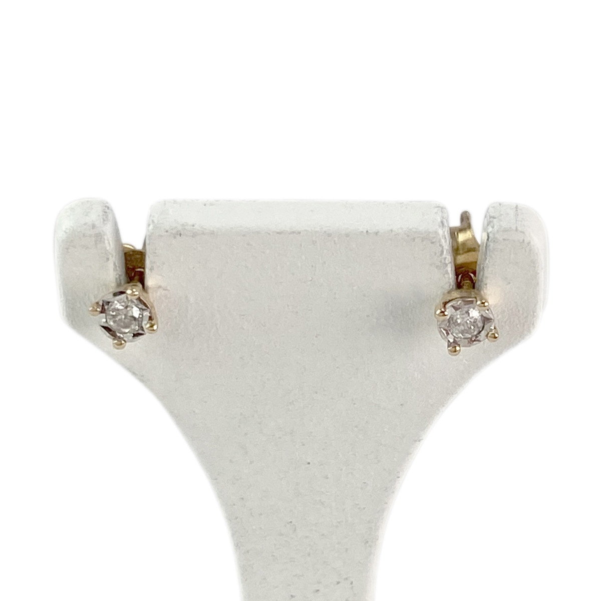 Boucles d'oreilles clous d'occasion 2 ors 750 diamants