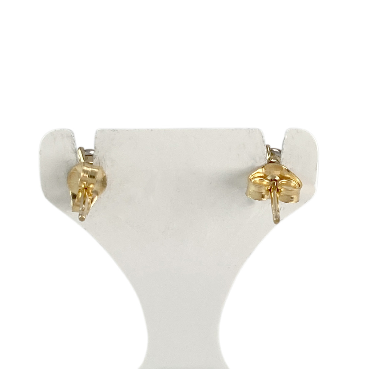 Boucles d'oreilles clous d'occasion 2 ors 750 diamants - vue 3