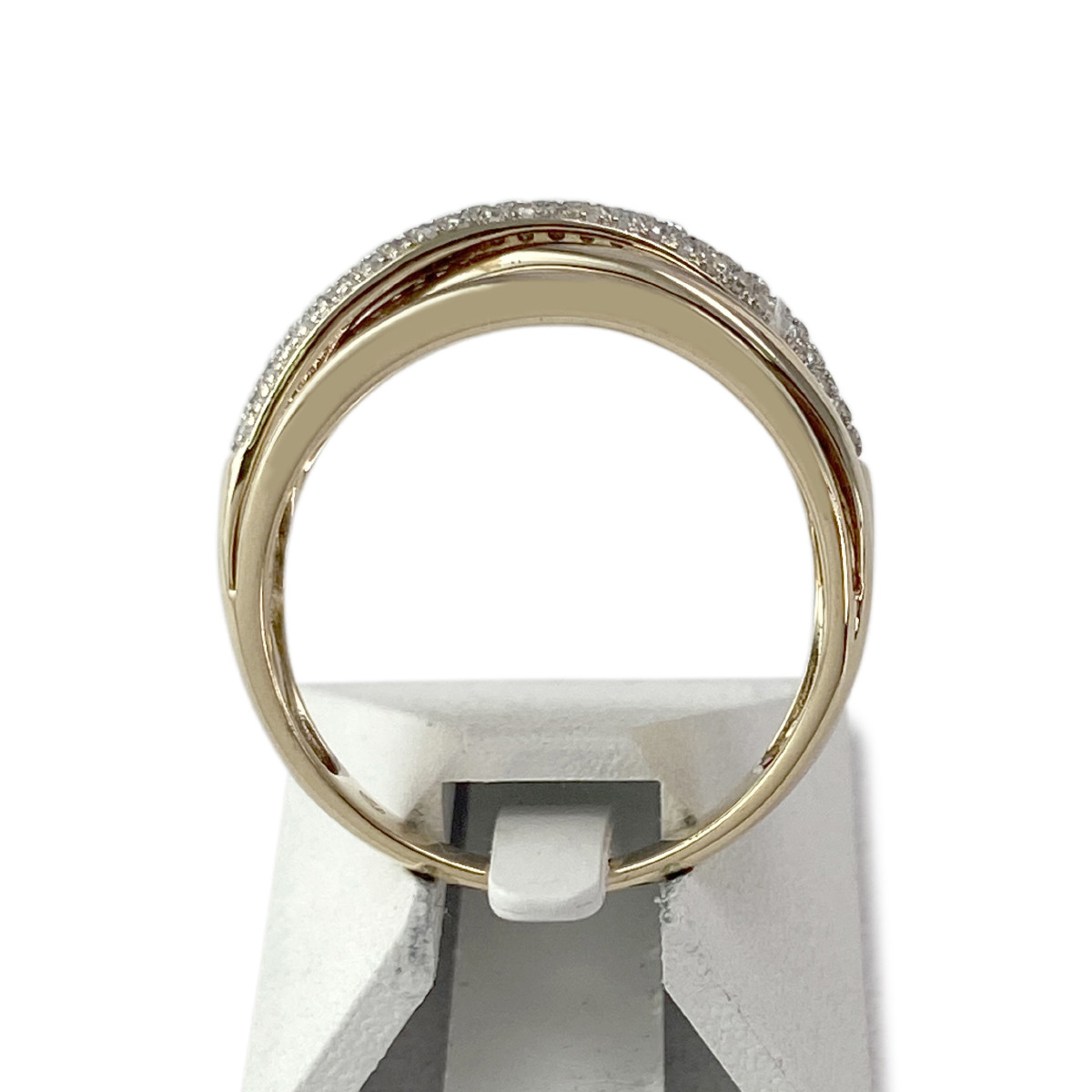 Bague d'occasion or 375 2 tons diamants - vue 3