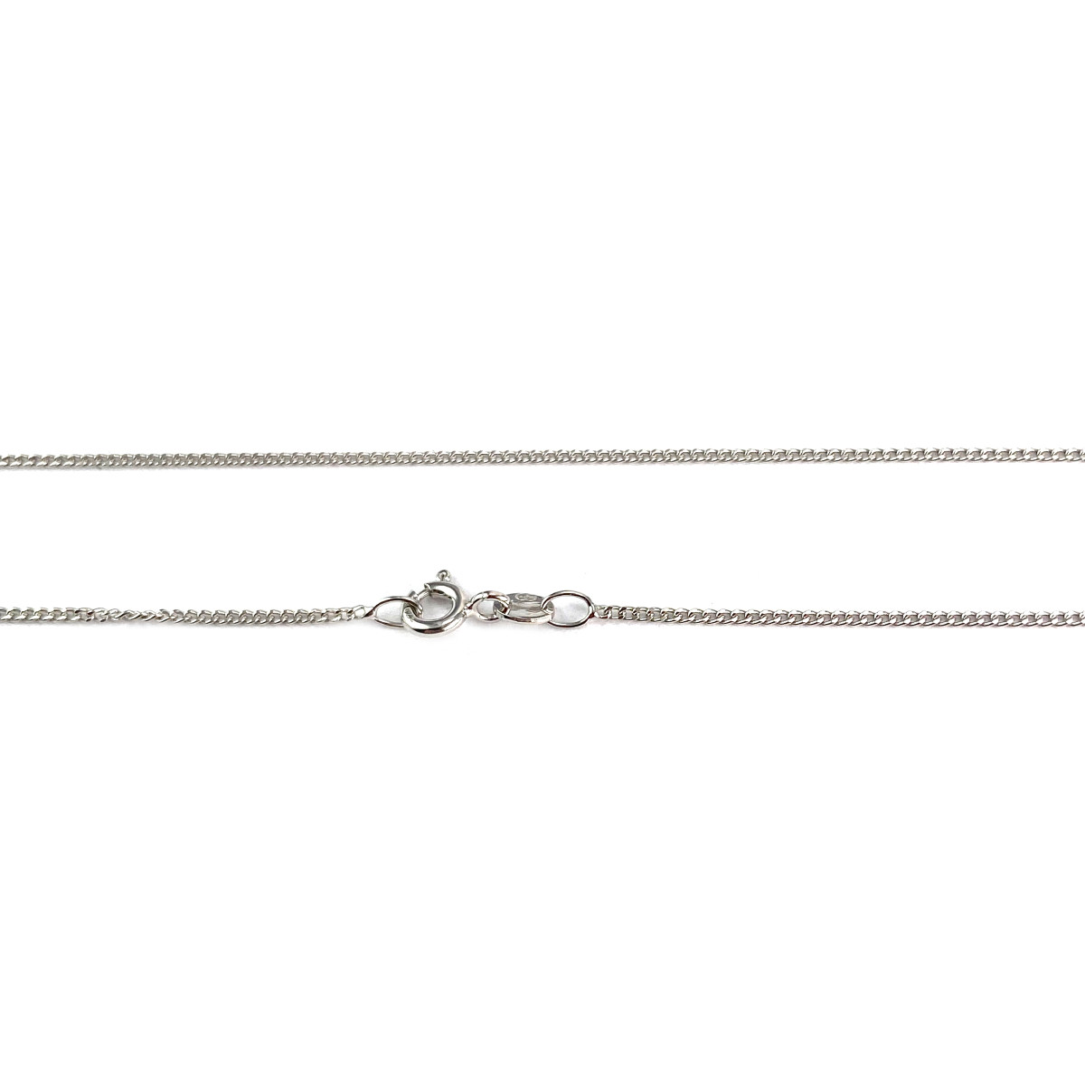 Collier d'occasion or 375 blanc maille gourmette diamants 49,5 cm - vue 3