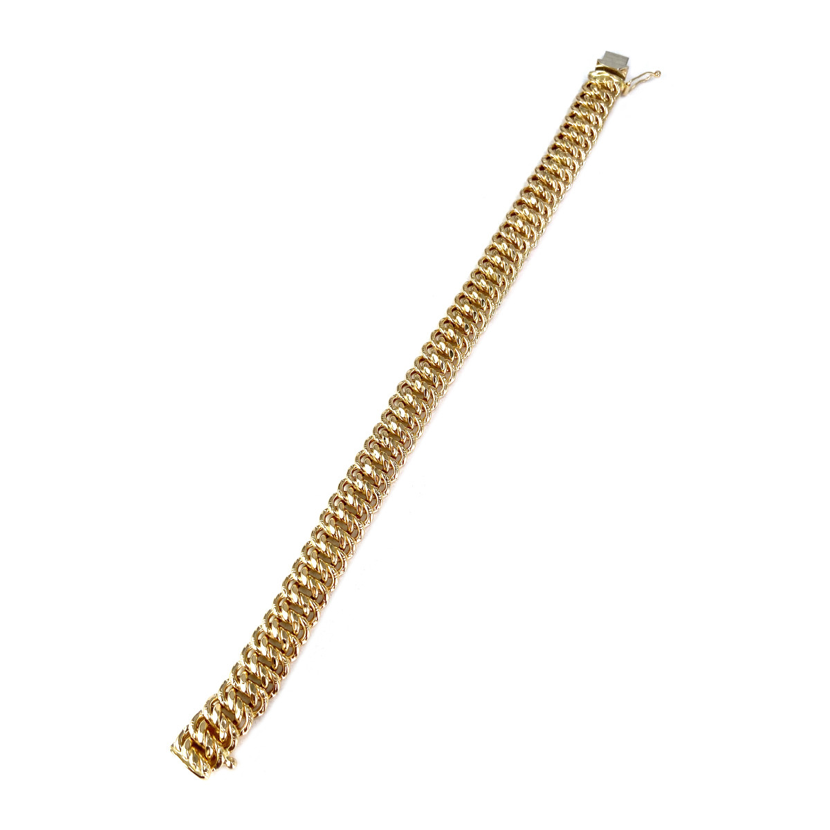 Bracelet d'occasion or 750 jaune maille américaine 19 cm - vue 2