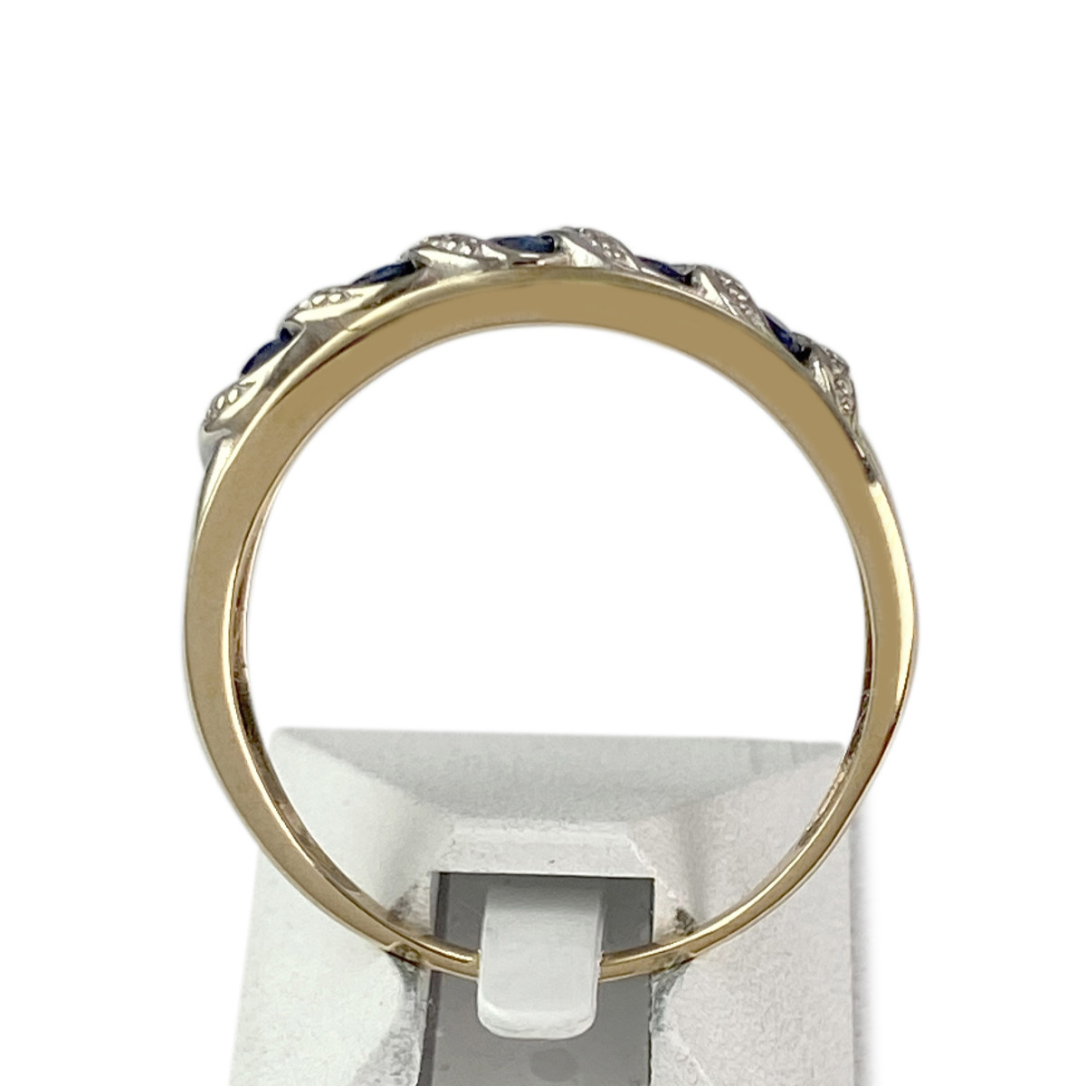Bague d'occasion 2 ors 375 saphirs diamants - vue 3