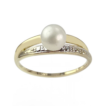 Bague d'occasion or 750 2 tons perle de culture