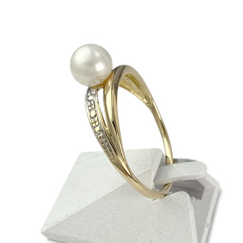 Bague d'occasion or 750 2 tons perle de culture