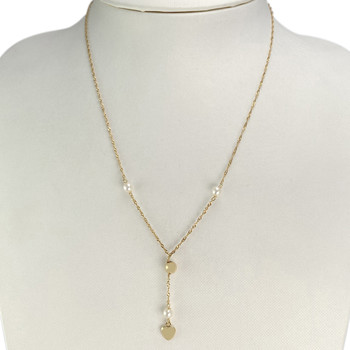 Collier d'occasion or 750 jaune maille torsadée perles de culture 43,5 cm