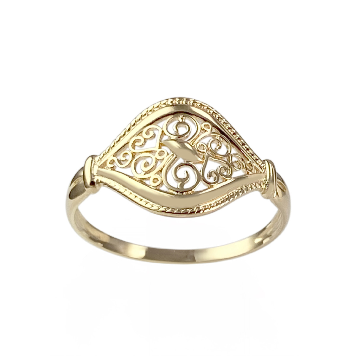 Bague d'occasion or 750 jaune filigrane