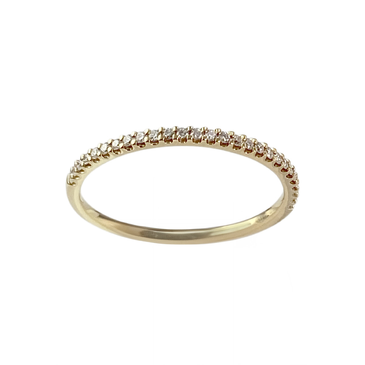 Bague demi tour d'occasion or 750 jaune diamants