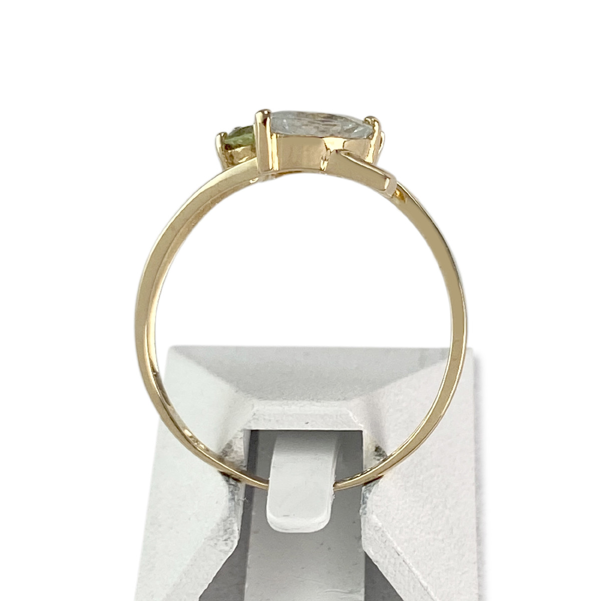 Bague d'occasion or 750 jaune aigue marine améthyste péridot - vue 2