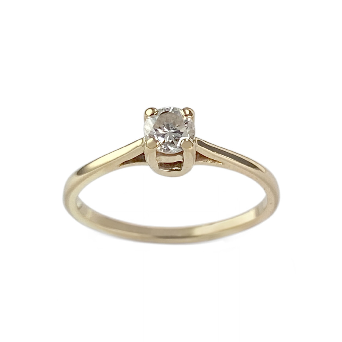 Solitaire d'occasion or 750 jaune diamant