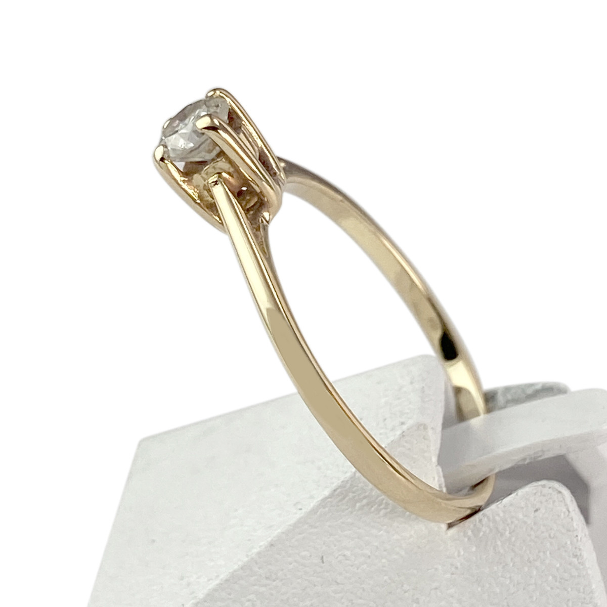 Solitaire d'occasion or 750 jaune diamant - vue 2