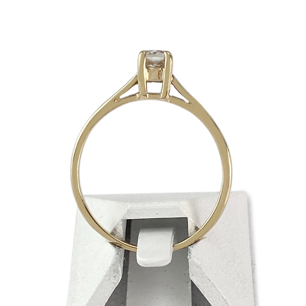 Solitaire d'occasion or 750 jaune diamant - vue 3