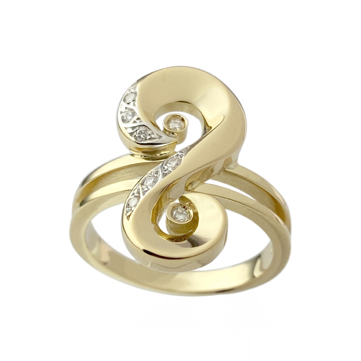 Bague d'occasion or 750 2 tons diamants