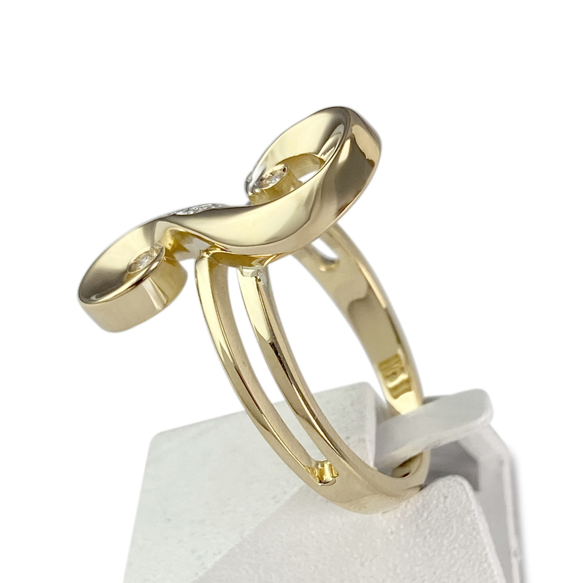 Bague d'occasion or 750 2 tons diamants - vue 2
