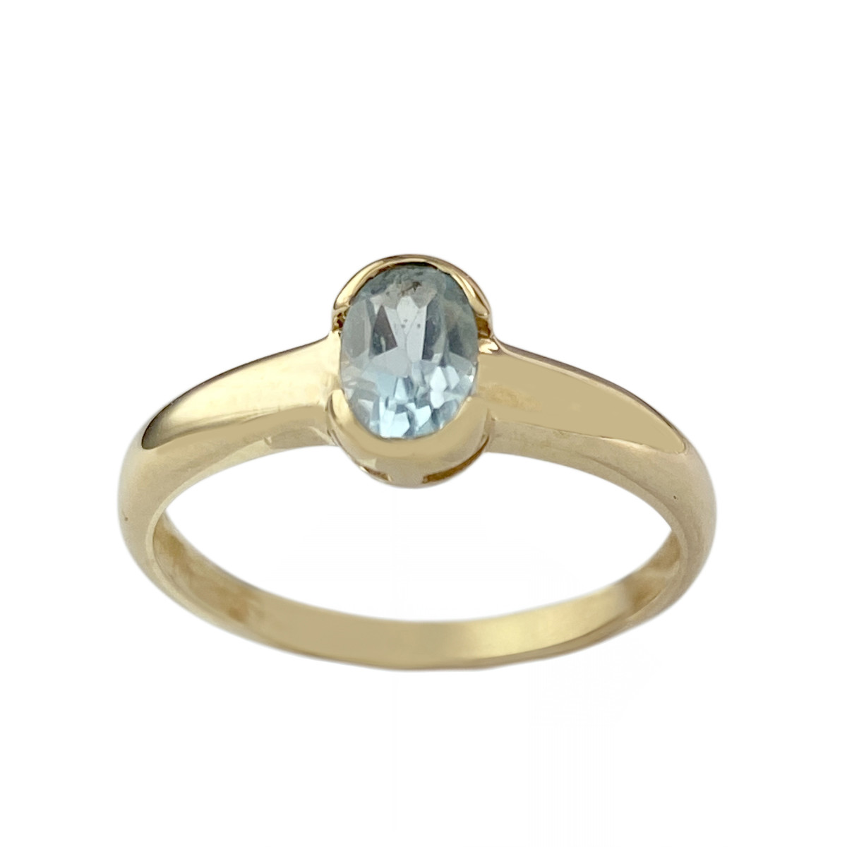 Bague d'occasion or 750 jaune topaze bleue traitée