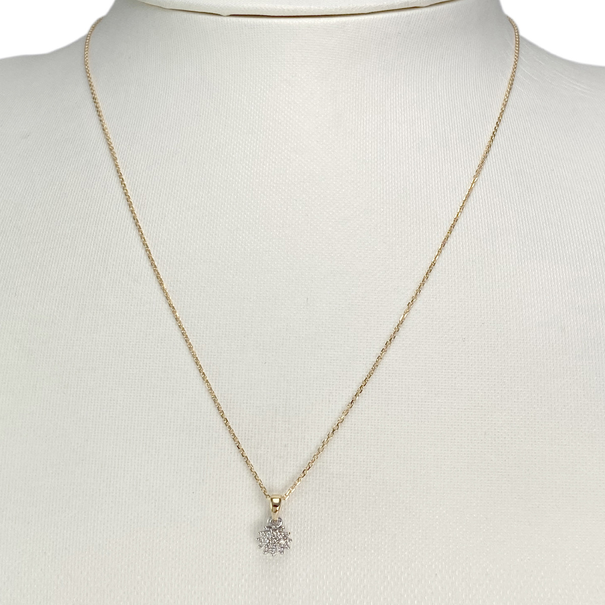 Collier d'occasion 2 ors 750 maille forçat diamants 45 cm - vue 2
