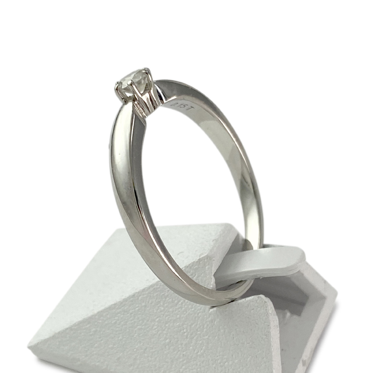 Solitaire d'occasion or 750 blanc diamant - vue 2