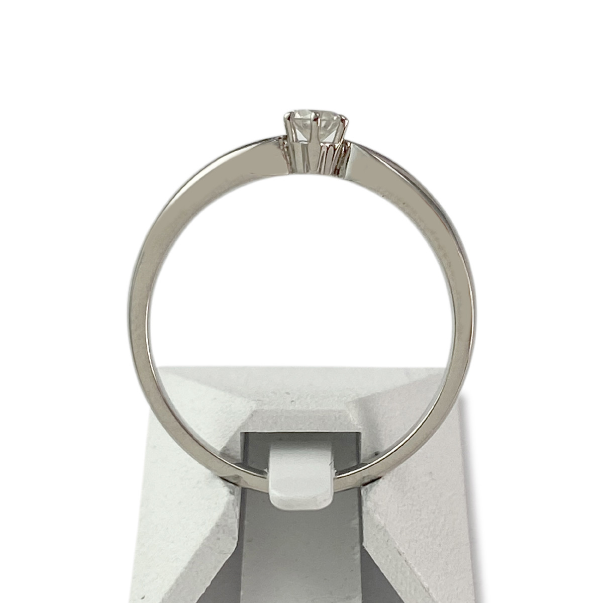 Solitaire d'occasion or 750 blanc diamant - vue 3