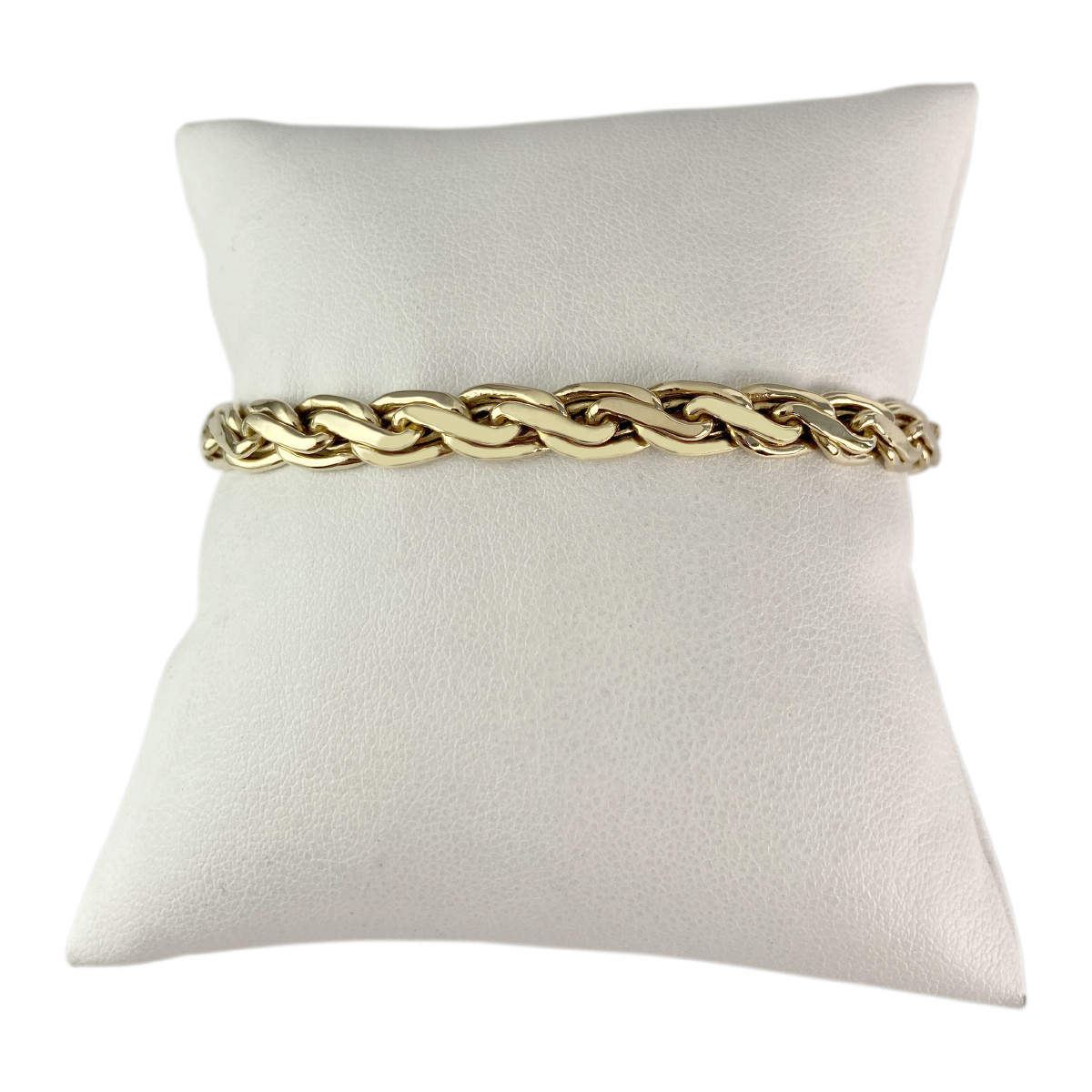 Bracelet d'occasion or 750 jaune maille festonnée 17 cm