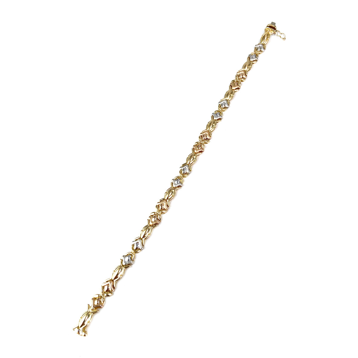 Bracelet d'occasion 3 ors 750 maille fantaisie 18 cm - vue 2