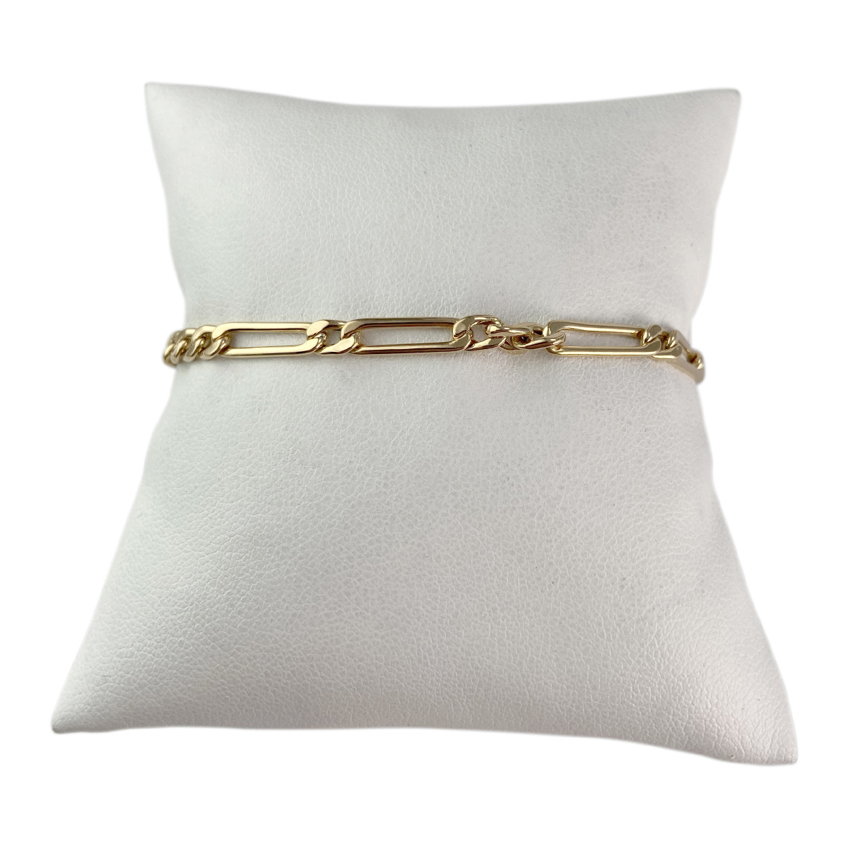 Bracelet d'occasion or 750 jaune maille cheval alternée 17,5 cm