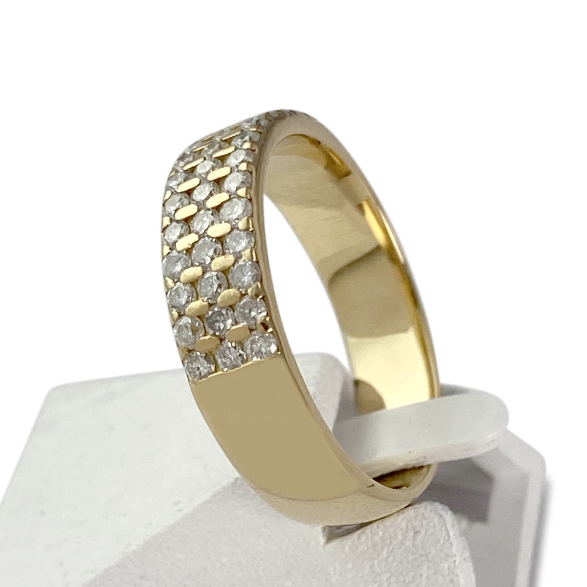 Bague d'occasion or 750 jaune diamants - vue 2