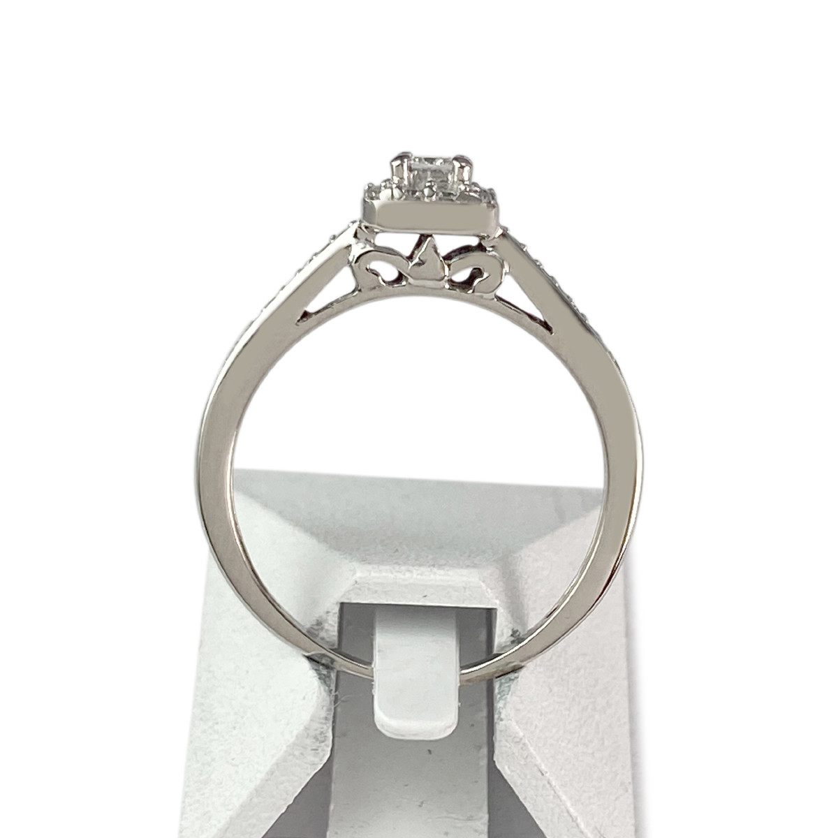 Bague d'occasion or 750 blanc diamants - vue 3