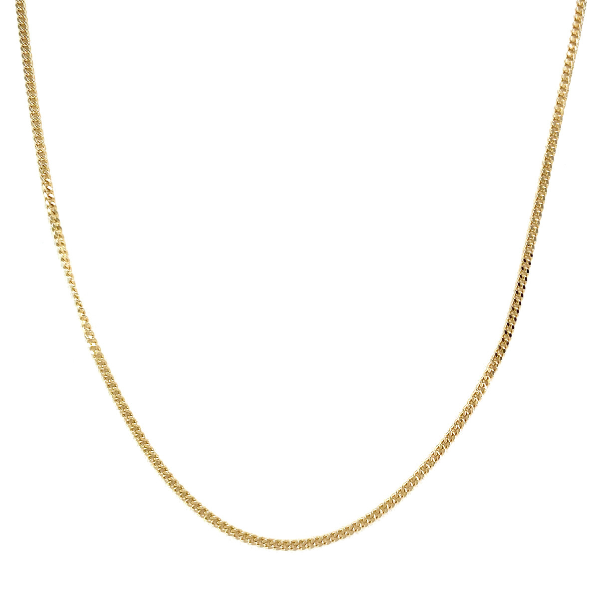 Chaîne d'occasion or 750 jaune maille gourmette 60 cm