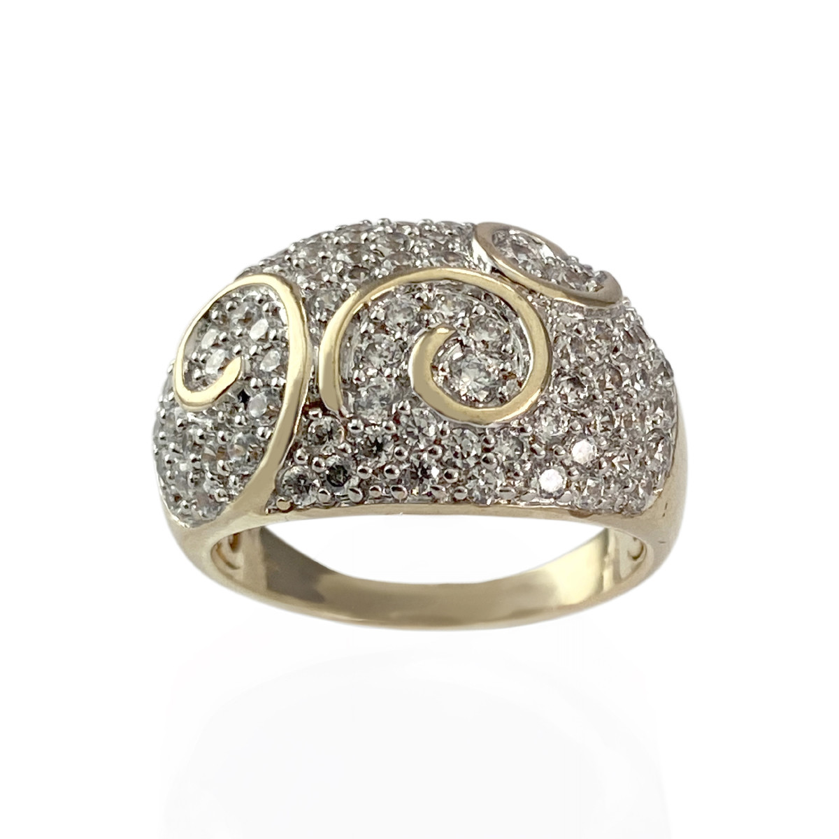 Bague d'occasion or 375 2 tons zirconias