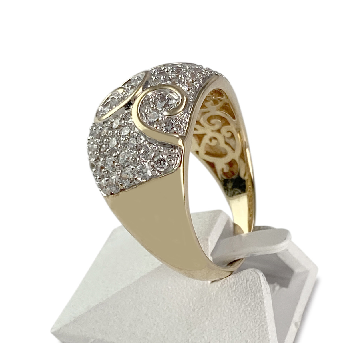 Bague d'occasion or 375 2 tons zirconias - vue 2