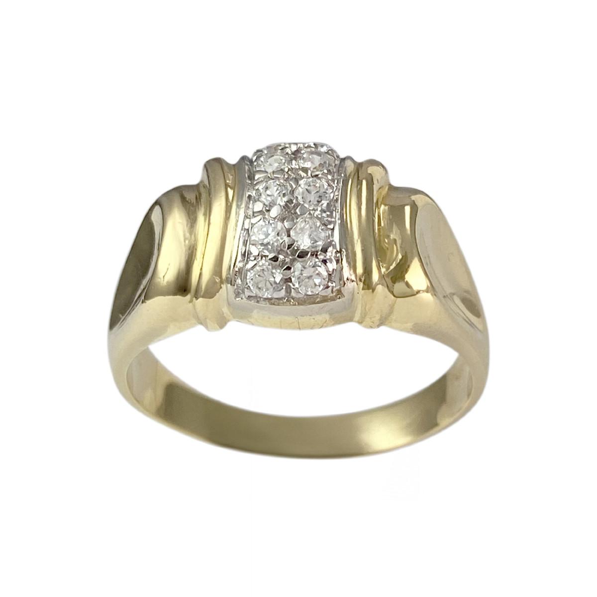 Bague d'occasion 2 ors 750 zirconias
