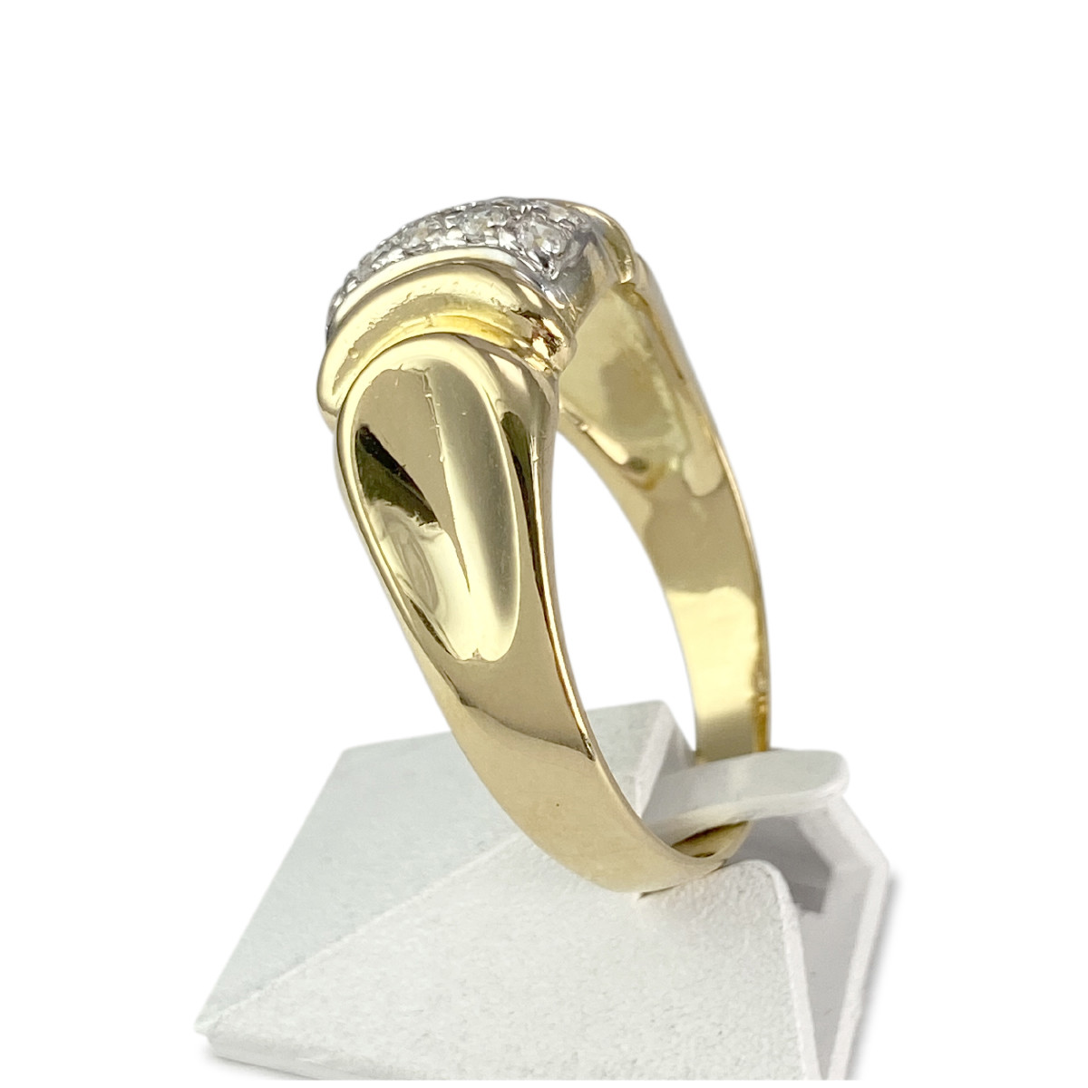 Bague d'occasion 2 ors 750 zirconias - vue 2