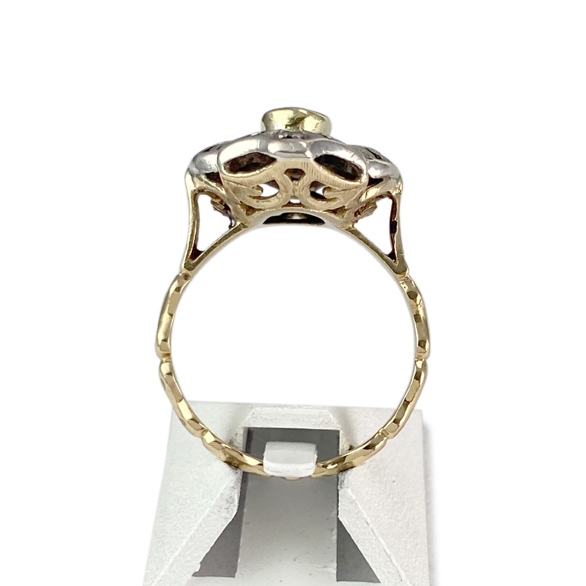 Bague d'occasion or 750 jaune argent 925 saphir diamants - vue 3