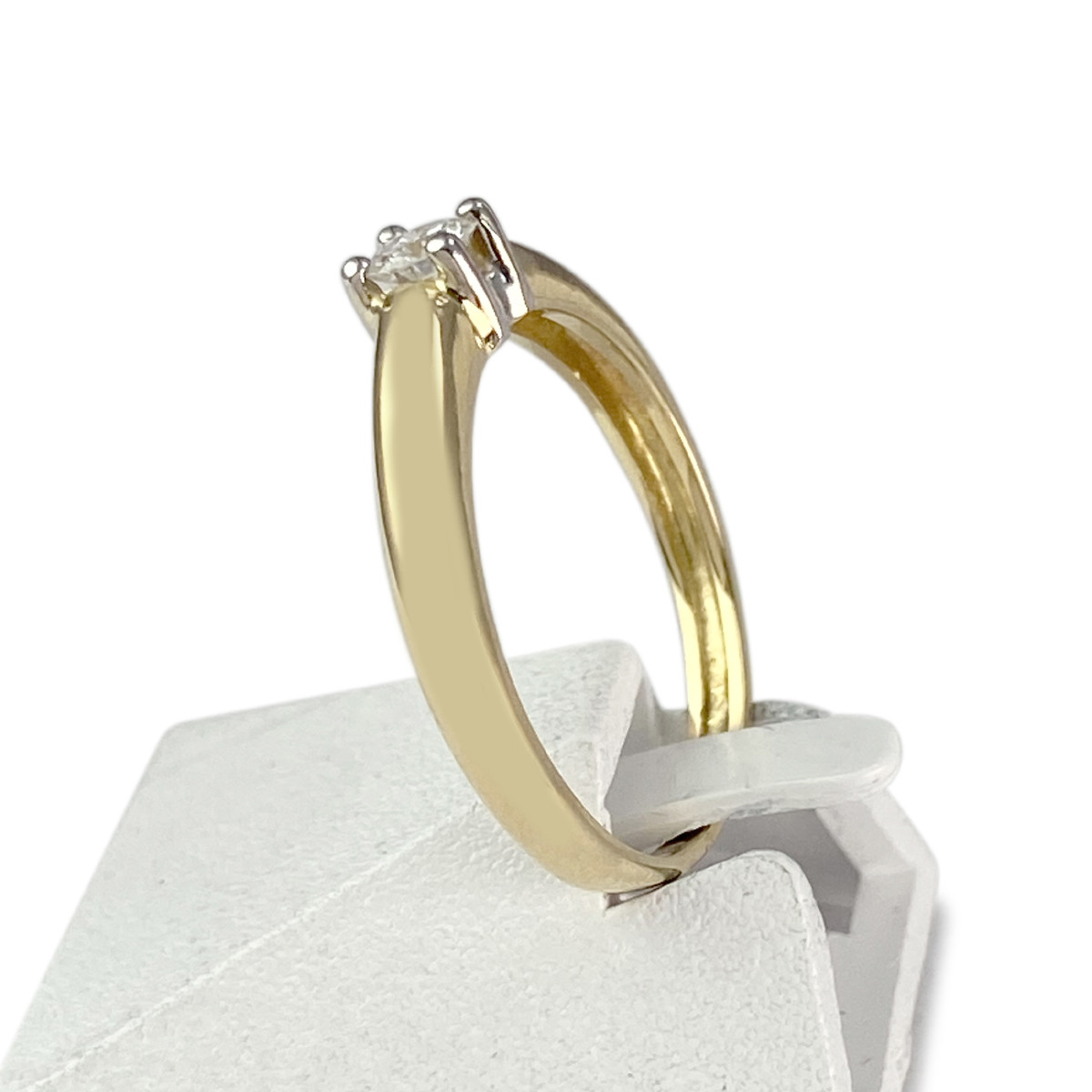 Solitaire d'occasion 2 ors 750 diamant - vue 2